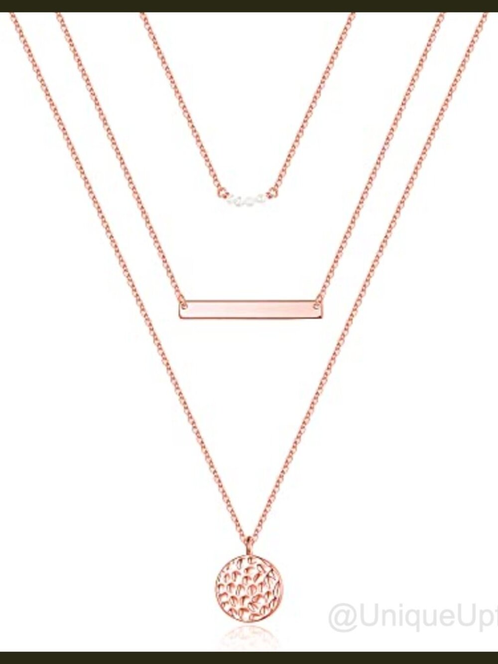 Dainty Layered Choker Necklace Gold Plated Y Pendant Bar Disc Adjustable